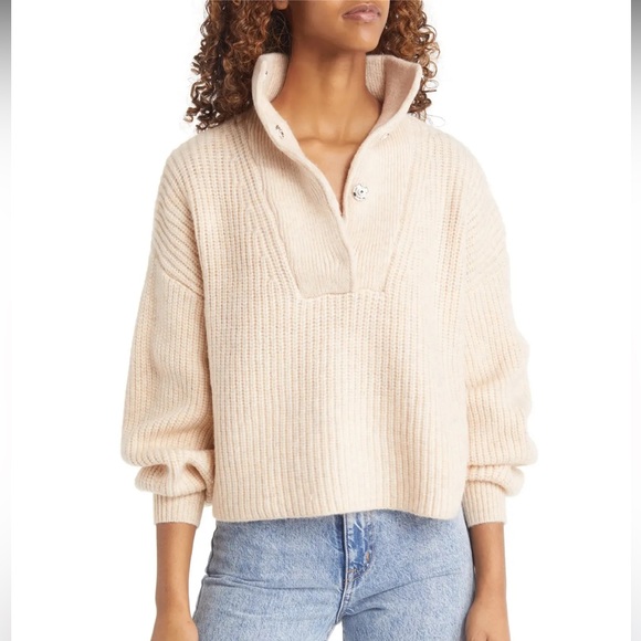 Topshop Sweaters - Topshop Beige Cowl Neck Sweater